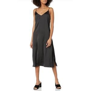 The Drop ANA Black Midi Slip Dress | NEW | Size Medium
